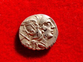Lucernae Anonymous Silver Serrate Denarius.  Sicily,  209 - 208 B.  C.  Very Rare photo