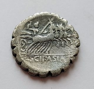 106 Bc Scipio Africanus (defeated Hannibal) Roman Republic Denarius Ancient Coin photo