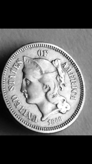 1868 3cn Three Cent Piece Nickel photo
