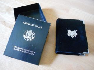 1999 - W Platinum Proof 1/4 Once American Eagle Coin With Case/coa photo