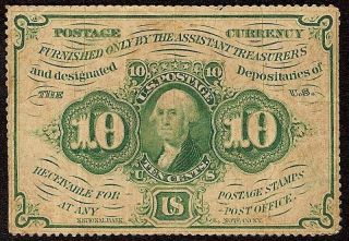 10 Cent Perforated Edge Fractional Note No Monogram Postage Currency Fr 1241 photo