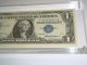 1957 Uncirculated $1 Usa One Dollar Silver Certificate Blue Seal 3/4 Inch Lucite Small Size Notes photo 5