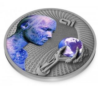 2016 Artificial Intelligence - Code Of The Future 2oz Silver Proof On photo