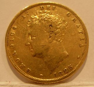 Great Britain 1825 Gold Sovereign Xf George 4 photo