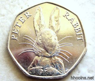 Great Britain 2016 50 Pence,  Peter Rabbit,  Unc photo