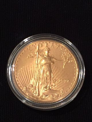 1999 American Gold Eagle 1/4oz Fine Gold Coin - photo