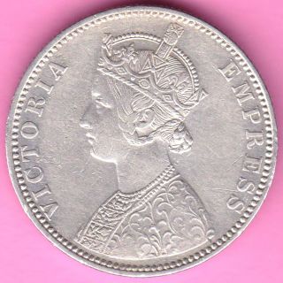 British India - 1888 - One Rupee - Victoria Queen - Silver Coin - 12 photo