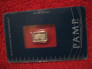 Pamp Suisse 1 Gram Platinum Bar With Assay Certificate photo