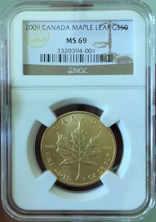 2009 Gold Canada Fifty Dollar Maple Leaf photo
