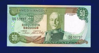 Angola Banknote 50 Escudos 1972 Unc Do50737 photo