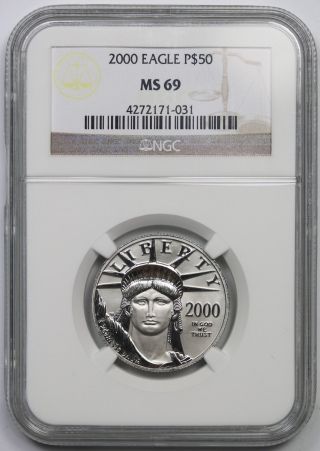 2000 Statue Of Liberty Half - Ounce Platinum American Eagle $50 Ms 69 Ngc 1/2 Oz photo