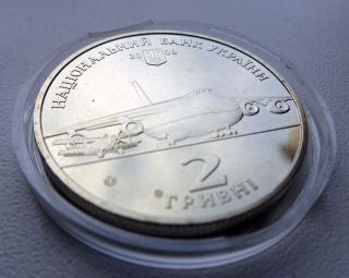 2006 Ukraine Coin 2 Hryvnias Uah Oleh Antonov Aircraft Designer Unc photo
