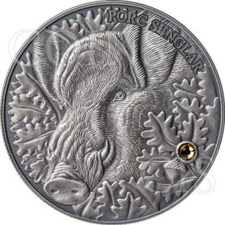 Andorra 2014 10 Diners Wild Boar Atlas Of Wildlife Antique Finish Silver Coin photo