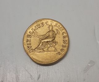 Vitellius,  69 Ad (av Aureus 7.  36 Gr - 20mm) Rare - Roman Gold Coin photo