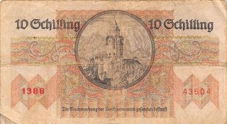 Austria 10/ - 2.  2.  1946 P 122 Series 1388 Circulated Banknote Em30ep photo