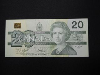 1991 $20 Dollar Bill Bank Note Canada Knight - Dodge Evv9935000 Unc Bird Series photo