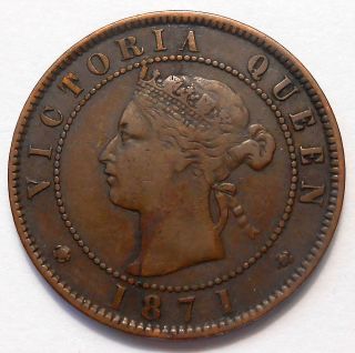 1871 Prince Edward Island Large Cent Vf Sharp Only Victoria Pei Penny photo