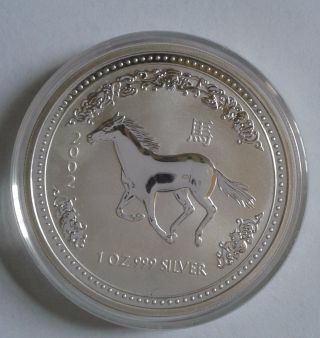 2002 Australia Year Of The Horse 1 Oz Silver Coin photo