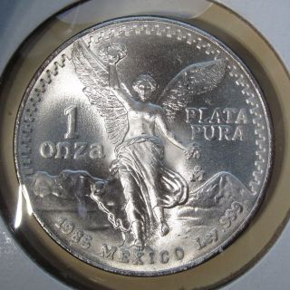 1985 Mexico Libertad 1 Onza 1 Oz.  Plata Pura Silver photo