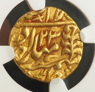 1828,  India,  Jaipur,  Madho Singh Ii.  Certified Gold Mohur Coin.  Ngc Au - 58 photo