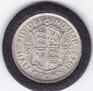 1942 King George Vi Half Crown (2/6d) - Silver (50) Coin photo