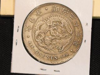 1895 (yr.  28) Japan 1 Yen Silver Coin Y A25.  3 In Vf - Us photo