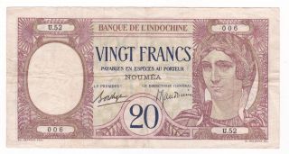 Caledonia: Banknote - 20 Francs 1929 - Grade photo