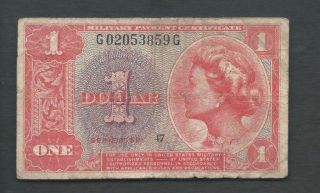 United States (usa) Mpc 1961 1 Dollar Series 591 P M47 Circulated photo