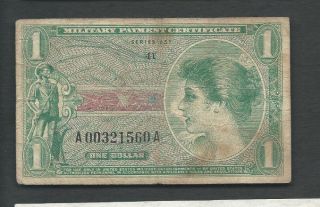 United States (usa) Mpc 1969 1 Dollar Series 651 P M72e Circulated photo