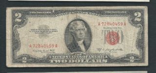 United States (usa) 1953 2 Dollars P 380b Circulated photo