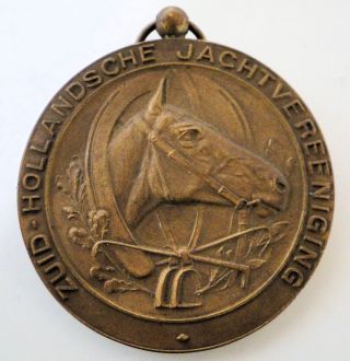 Large Dutch Bronze Horse Medal Stirrup Horse Shoe Whip photo