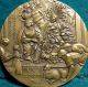 Nativity - Adoration Of The Shepherds / Child Intern.  Year 89mm 1979 Bronze Medal Exonumia photo 2