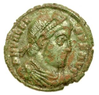 Roman Bronze Coin Follis Valens Securitas Reipublicae Victoria Palm Siscia photo