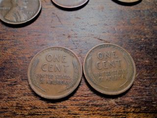Vf Circulated 1916 P & 1918 P Lincoln Wheat Cents 1618p photo