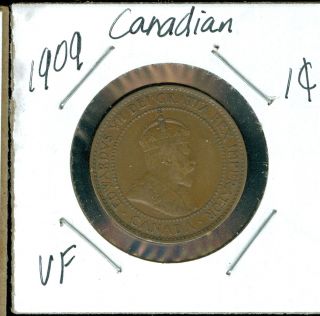 1909 Canada 1 Cent Vf. photo