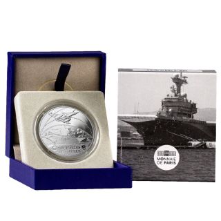 2016 France 10e Proof Silver Great French Ships Charles De Gaulle Ogp Sku43372 photo