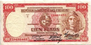 Uruguay 1939 100 Pesos Banknote photo