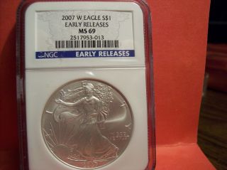 2007 W Silver Eagle (ngc Ms - 69) Early Release photo