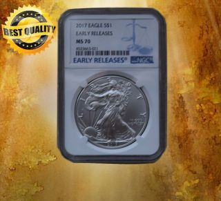 2017 1 Oz Silver American Eagle $1 Coin Ngc Ms 70 Early Release photo