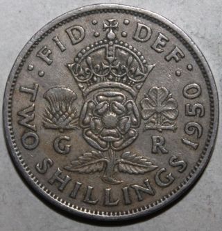 British Two Shillings (florin) Coin,  1950 - Km 878 - Britain George Vi Uk 2 photo