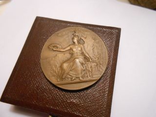 French Art Nouveau Athena/parthenon Ville De Dijon Bronze Medal photo