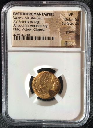 Valens 366ad Av (gold) Solidus Authentic Ancient Roman Coin Ngc Certified Vf photo