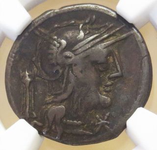C.  131 Bc Silver Roman Republic Denarius M.  Opeimius Coin Ngc Choice Fine photo