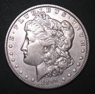 1891 Morgan Dollar $1 90 Silver Coin Sku 399778 photo