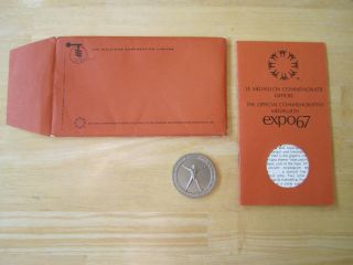 Expo 67 The Official Commemorative Medal Canada,  Man And His World Nickel - Silver photo