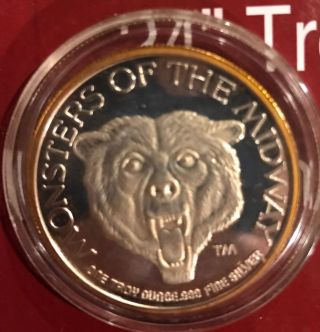 Rare - Chicago Bears Monsters Of The Midway 1 Troy Oz 999 Fine Silver Round photo