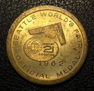 1962 Seattle World ' S Fair 21st Century Exposition Monorail Official Medal photo