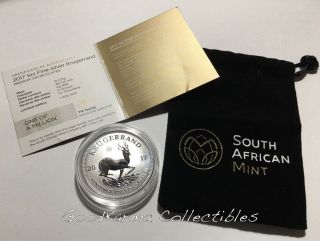 2017 South African 50th Anniv 1st Ever 999 Silver Krugerrand Reverse Proof Unc photo