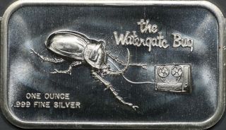 The Watergate Bug 1 Oz 0.  999 Silver Bar photo