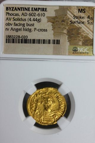 Gold Solidus Ad602 - 610 Phocas Ms Mintstate Uncirculated Ngc Luster photo